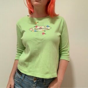 Y2K Lime Embroidered Shirt